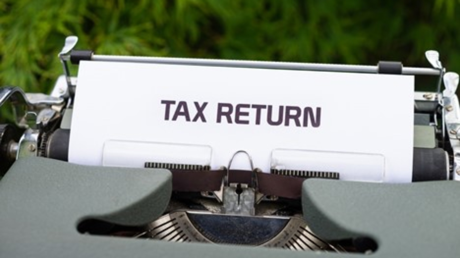 Tax return printed via a typewriter
