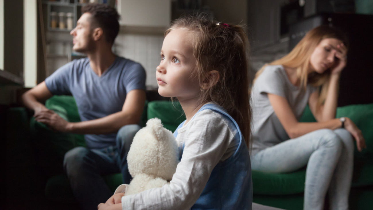 Upset,Frustrated,Little,Girl,Tired,Of,Parent,Fight,,Toddler,Daughter